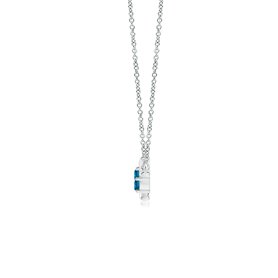 3mm AAA Prong-Set Blue Diamond Tree Branch Necklace in White Gold product image