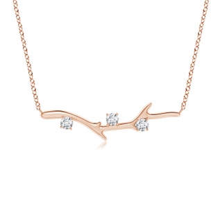 3.6mm GVS2 Prong-Set Diamond Tree Branch Necklace in Rose Gold