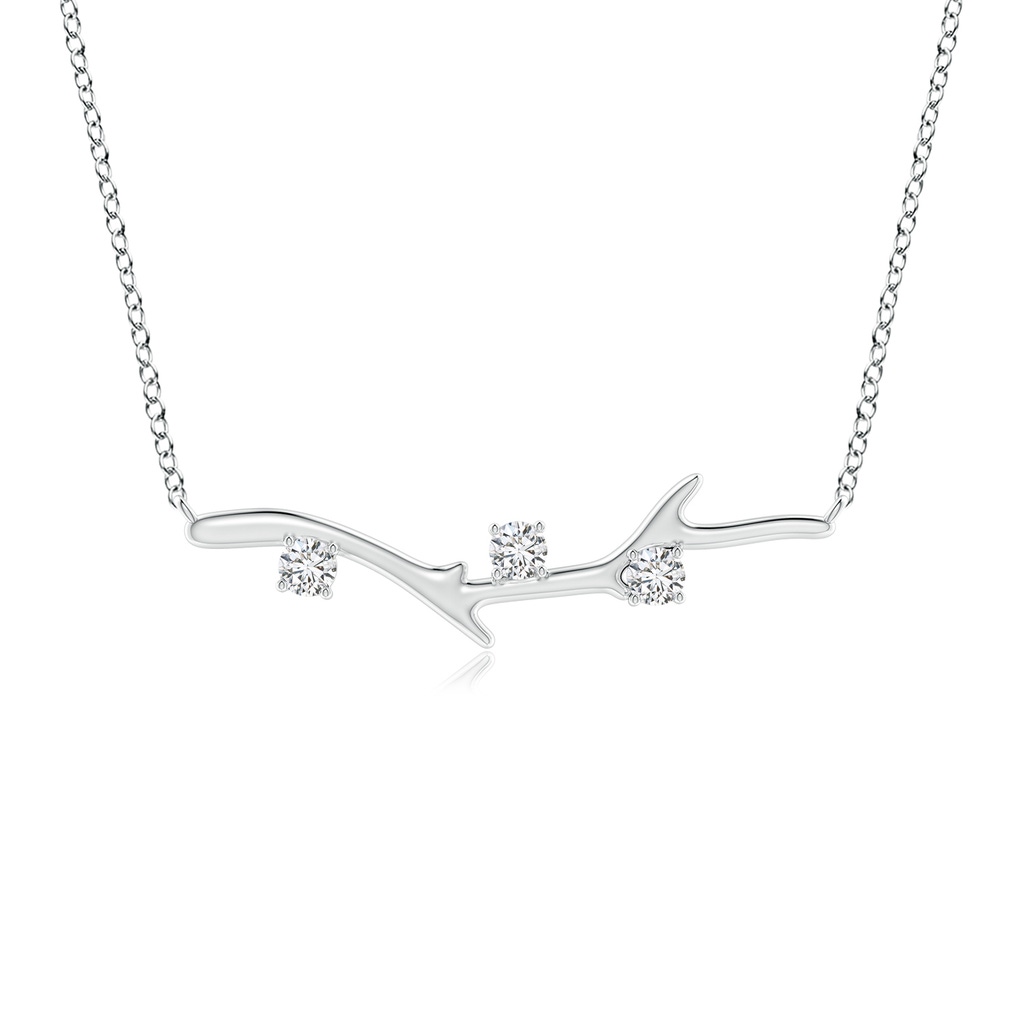 3.6mm HSI2 Prong-Set Diamond Tree Branch Necklace in White Gold 