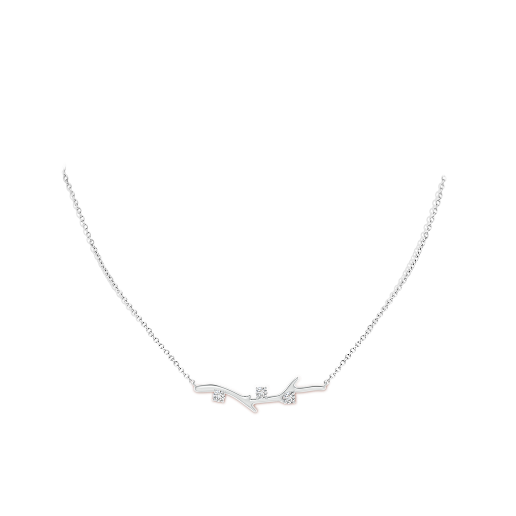 3.6mm HSI2 Prong-Set Diamond Tree Branch Necklace in White Gold Body-Neck