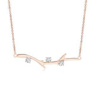 3mm GVS2 Prong-Set Diamond Tree Branch Necklace in Rose Gold