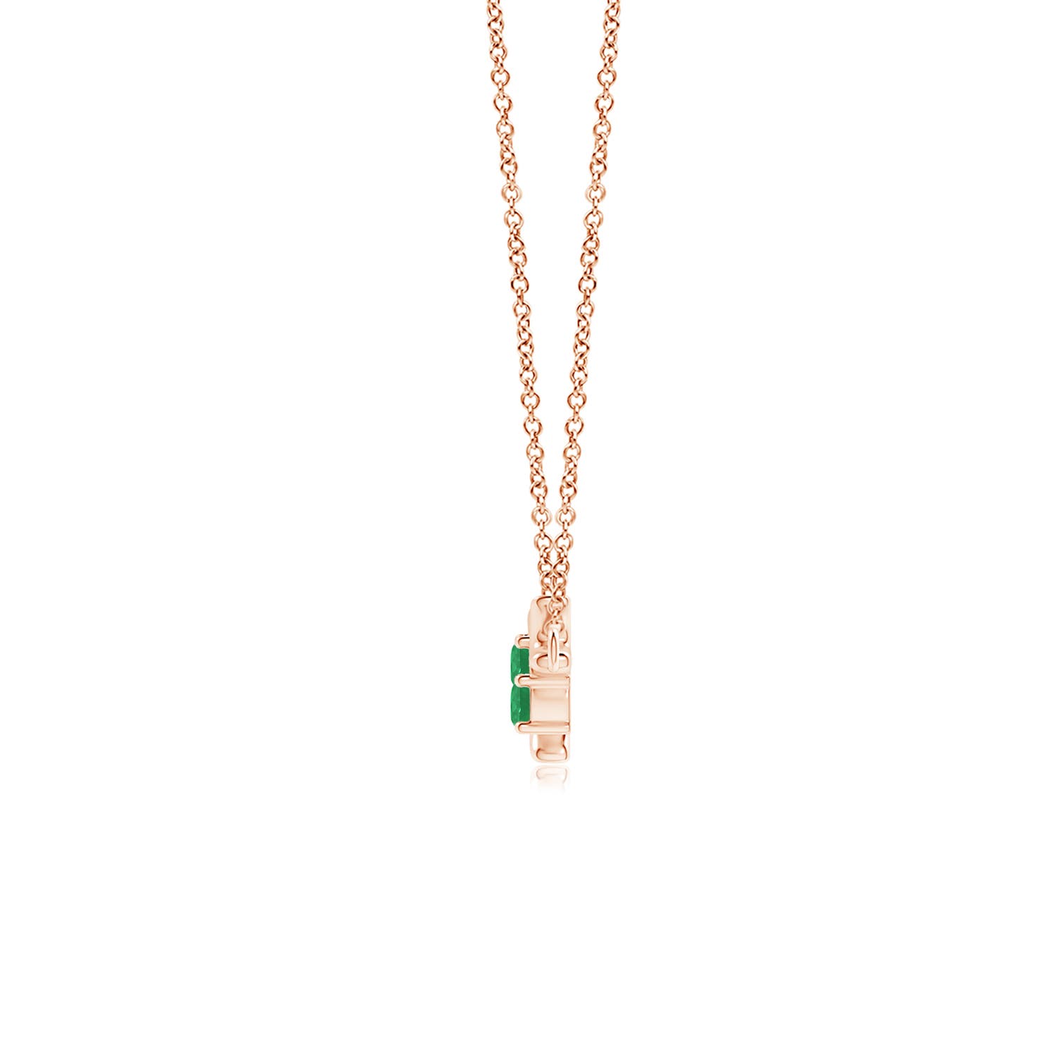 A - Emerald / 0.3 CT / 14 KT Rose Gold