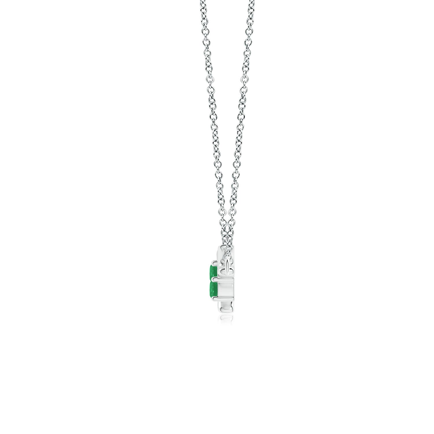 A - Emerald / 0.3 CT / 14 KT White Gold