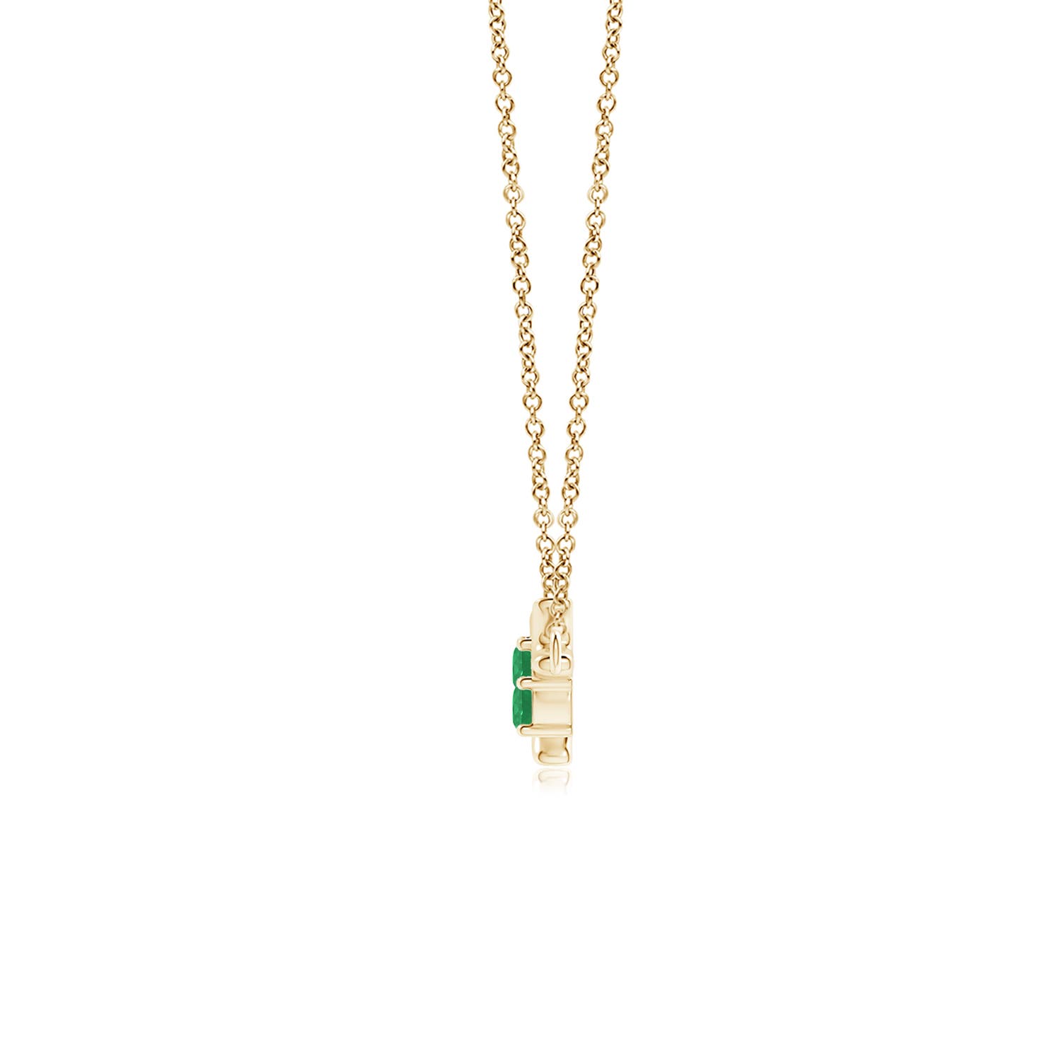 A - Emerald / 0.3 CT / 14 KT Yellow Gold