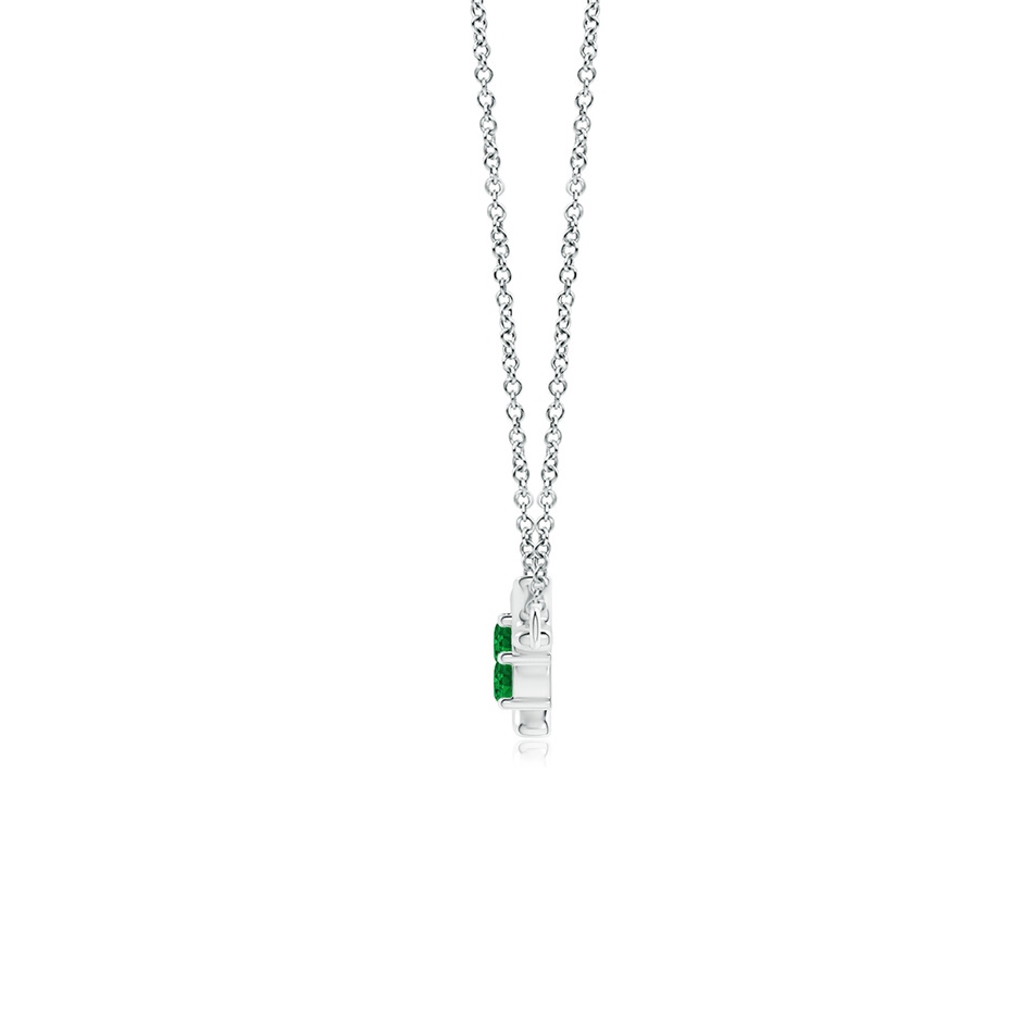 3mm Lab-Grown Prong-Set Emerald Tree Branch Necklace in White Gold product image