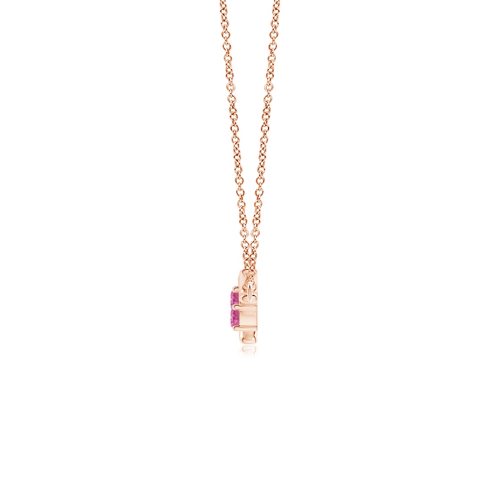 3mm AAA Prong-Set Pink Sapphire Tree Branch Necklace in Rose Gold product image