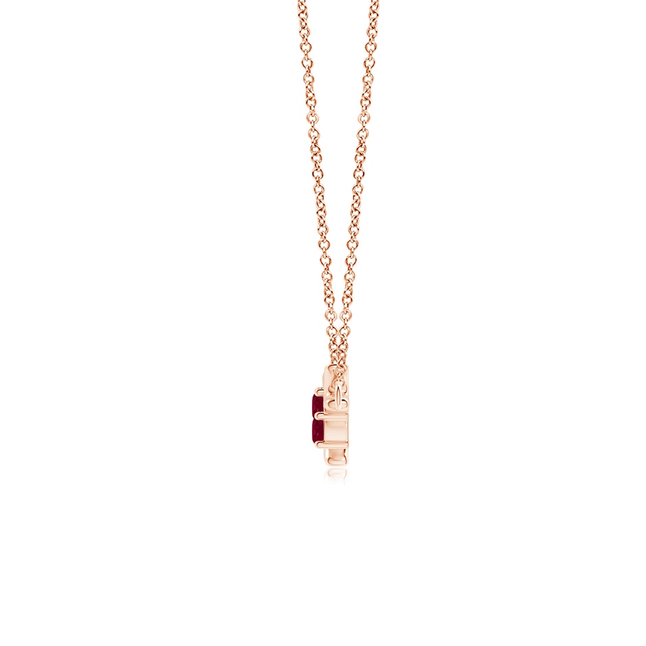 3mm A Prong-Set Ruby Tree Branch Necklace in Rose Gold product image
