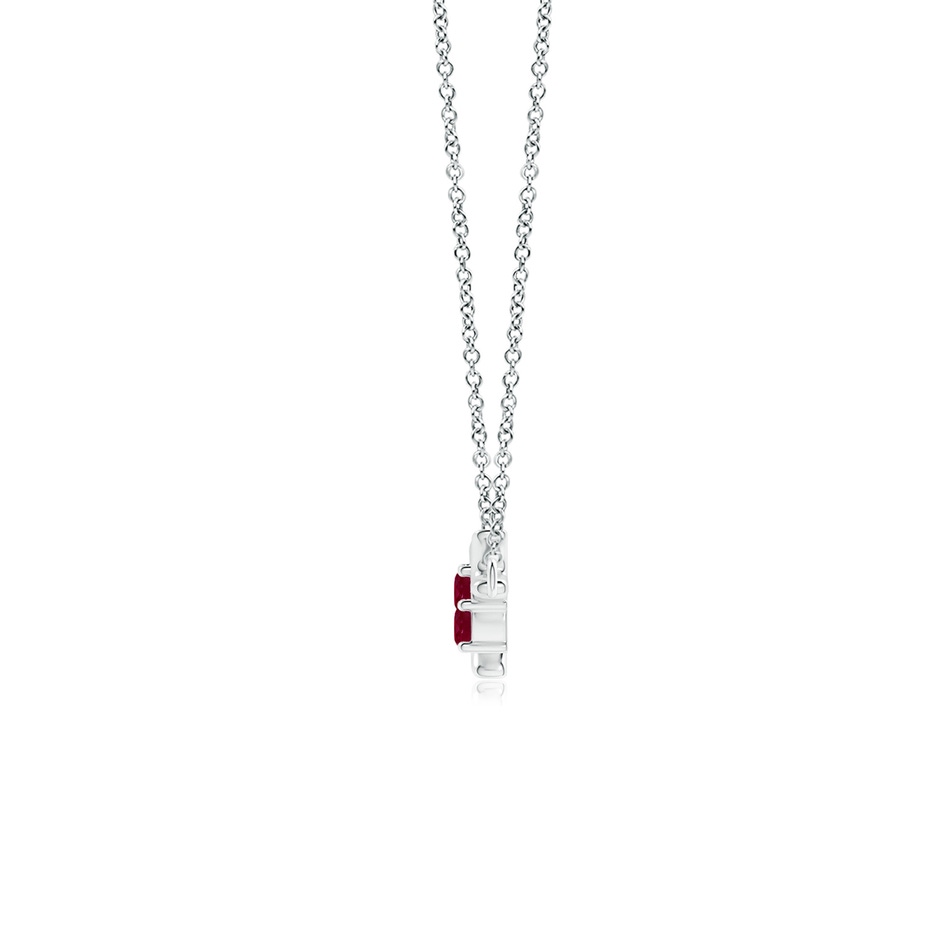 3mm A Prong-Set Ruby Tree Branch Necklace in White Gold product image