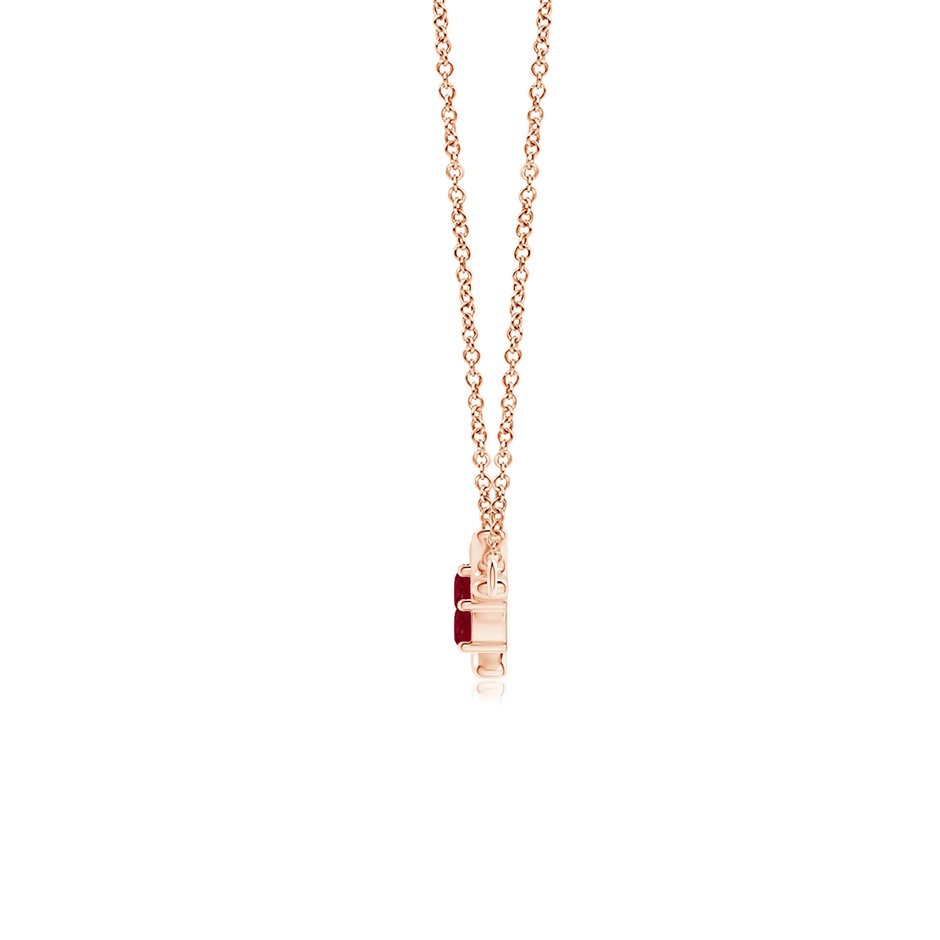 3mm AA Prong-Set Ruby Tree Branch Necklace in Rose Gold product image