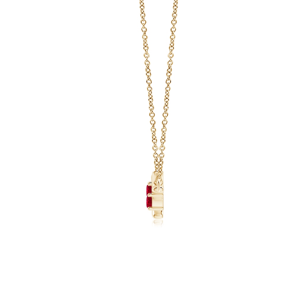 3mm AAA Prong-Set Ruby Tree Branch Necklace in 9K Yellow Gold Product Image