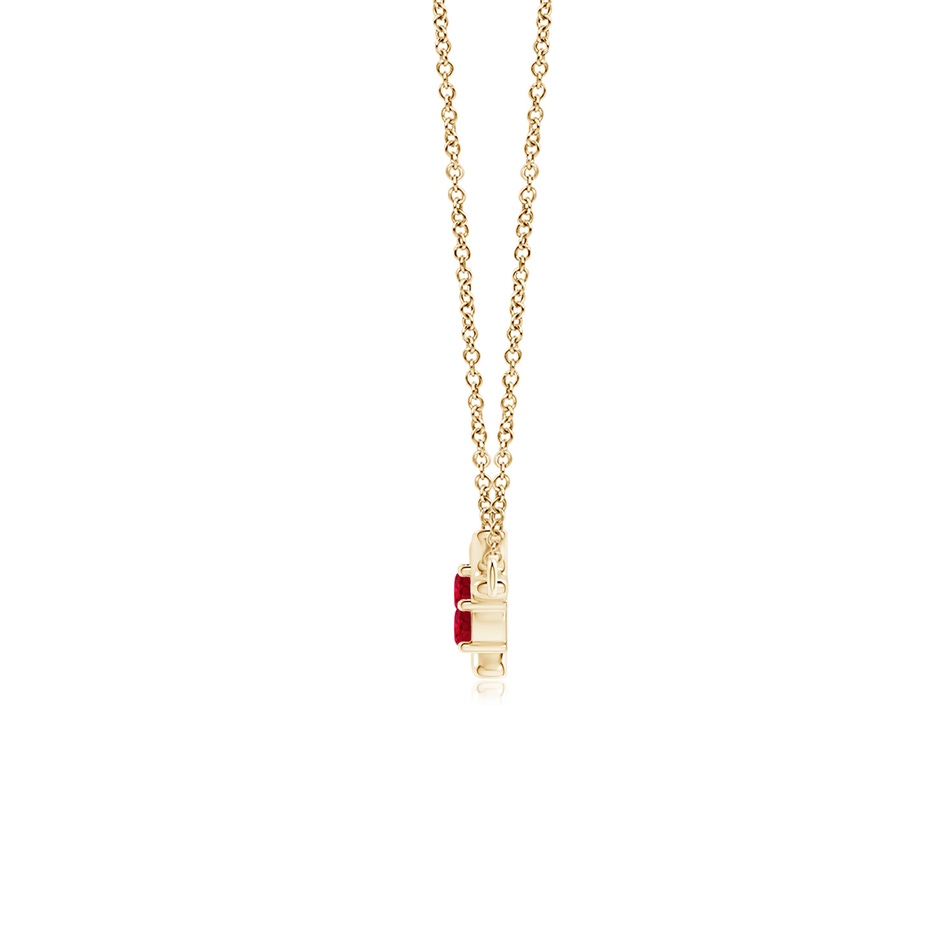 3mm AAA Prong-Set Ruby Tree Branch Necklace in 9K Yellow Gold product image