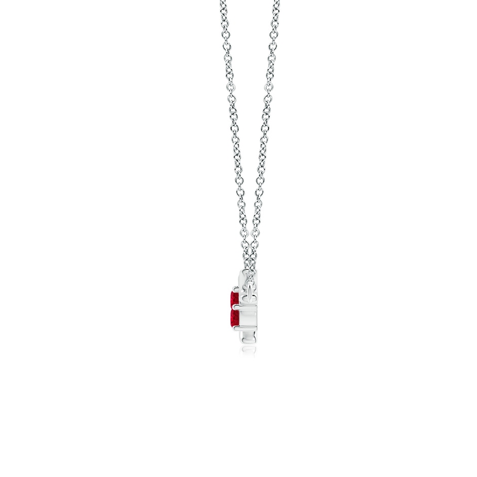 3mm AAA Prong-Set Ruby Tree Branch Necklace in White Gold product image