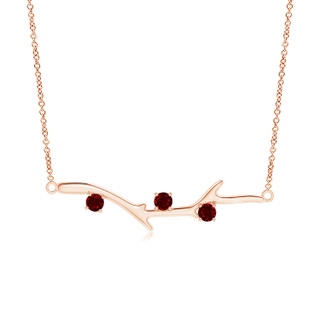 3mm AAAA Prong-Set Ruby Tree Branch Necklace in Rose Gold