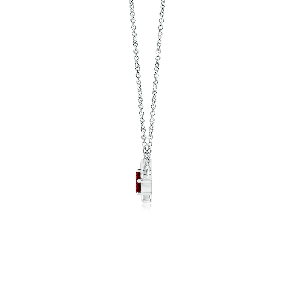 3mm AAAA Prong-Set Ruby Tree Branch Necklace in White Gold product image