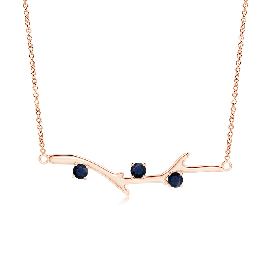 3mm A Prong-Set Sapphire Tree Branch Necklace in Rose Gold 