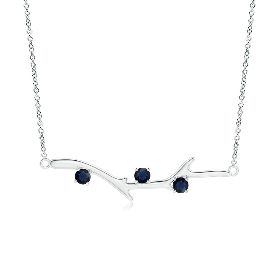 3mm A Prong-Set Sapphire Tree Branch Necklace in White Gold 