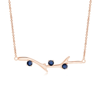 3mm AA Prong-Set Sapphire Tree Branch Necklace in 9K Rose Gold