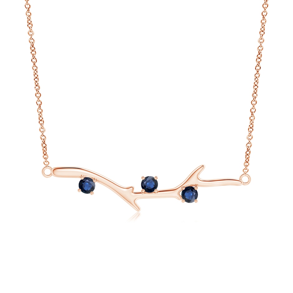 3mm AA Prong-Set Sapphire Tree Branch Necklace in Rose Gold 