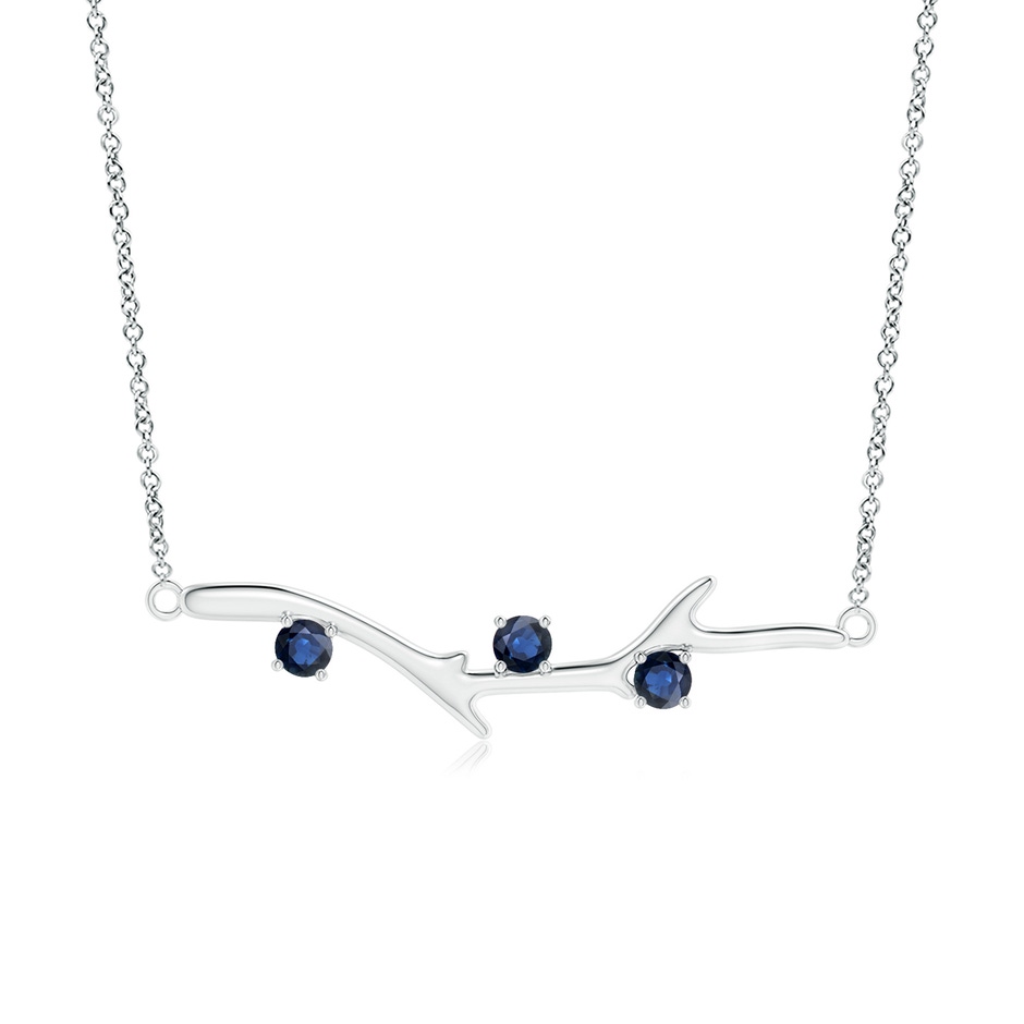 3mm AA Prong-Set Sapphire Tree Branch Necklace in White Gold 