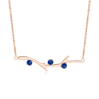 3mm AAA Prong-Set Sapphire Tree Branch Necklace in Rose Gold