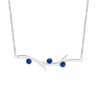 3mm AAA Prong-Set Sapphire Tree Branch Necklace in White Gold