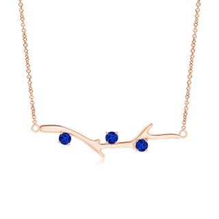 3mm AAAA Prong-Set Sapphire Tree Branch Necklace in 9K Rose Gold