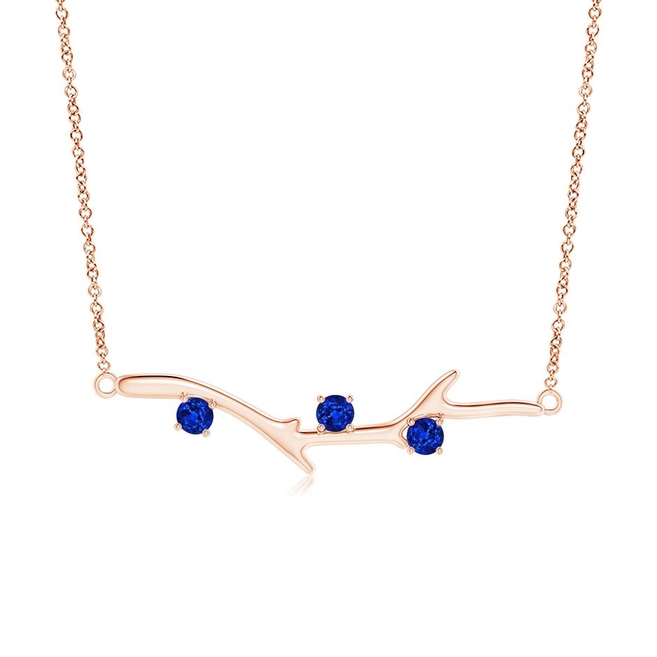 3mm AAAA Prong-Set Sapphire Tree Branch Necklace in Rose Gold 