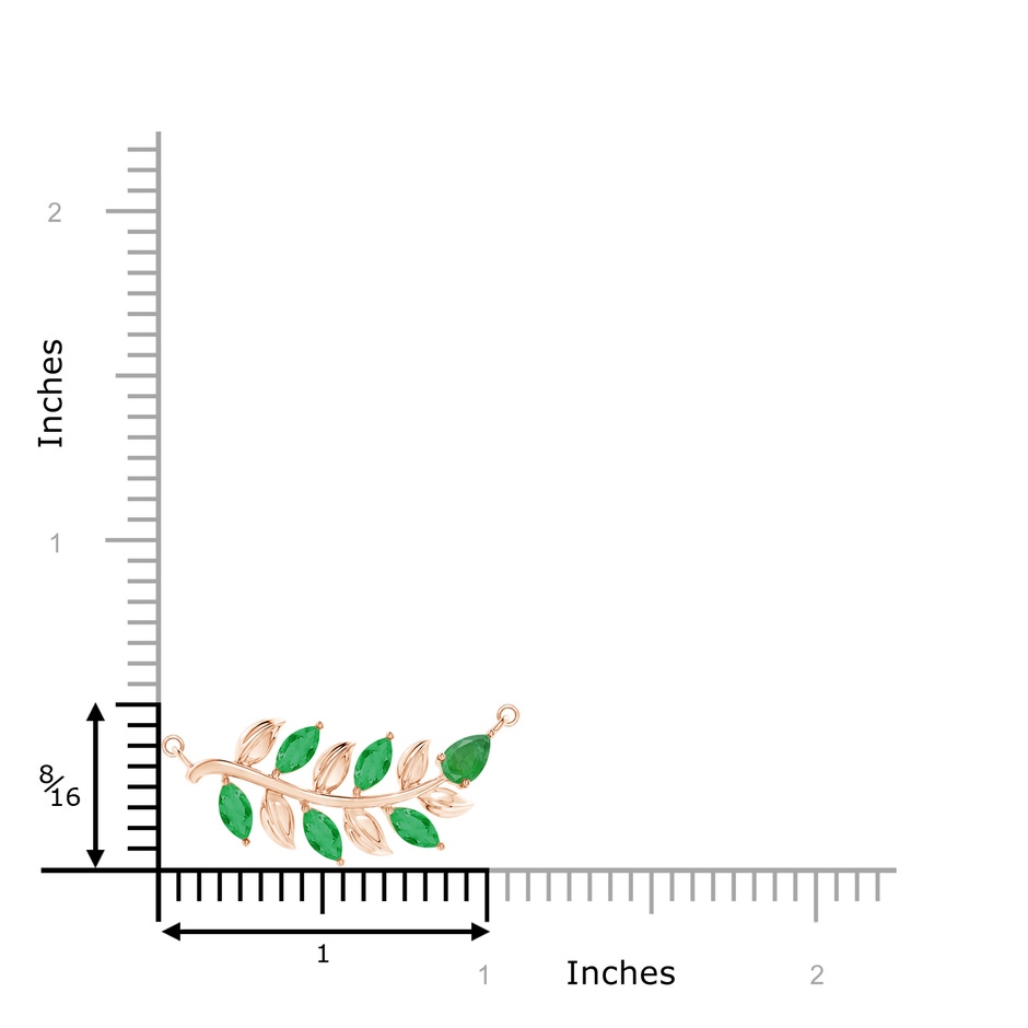 5x2.5mm A Nature Inspired Emerald Tree Branch Necklace in Rose Gold product image