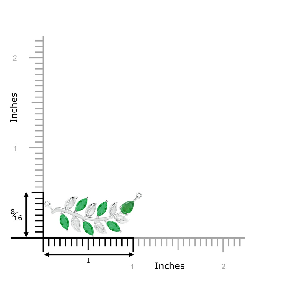 5x2.5mm A Nature Inspired Emerald Tree Branch Necklace in White Gold product image