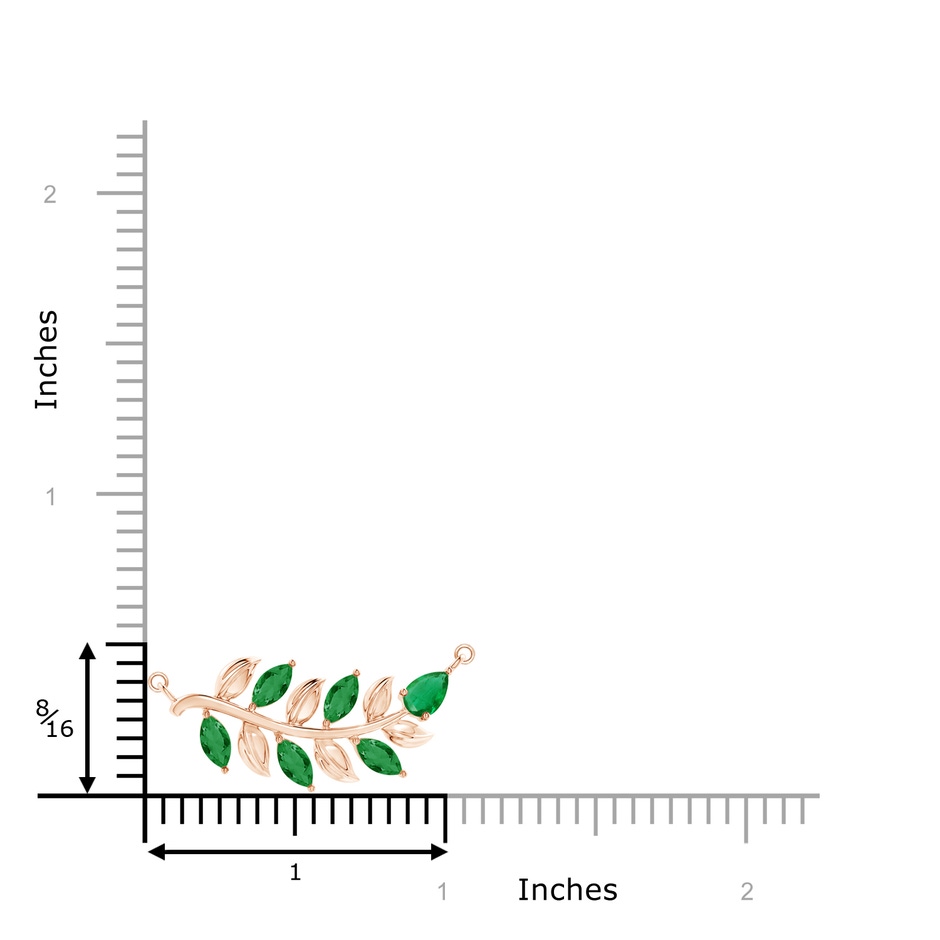 5x2.5mm AA Nature Inspired Emerald Tree Branch Necklace in Rose Gold product image