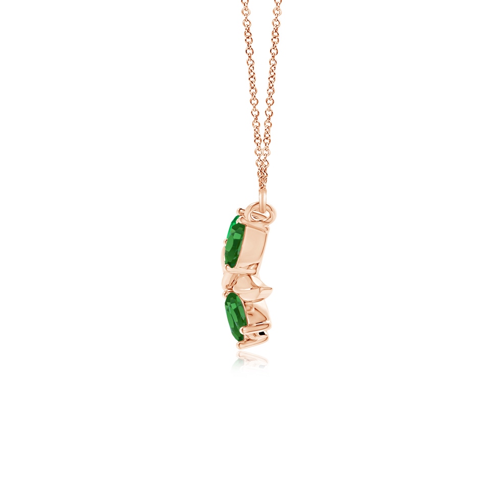 5x2.5mm AAA Nature Inspired Emerald Tree Branch Necklace in Rose Gold product image