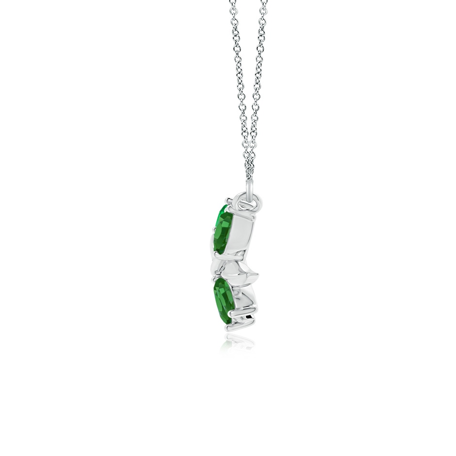 5x2.5mm AAA Nature Inspired Emerald Tree Branch Necklace in White Gold product image