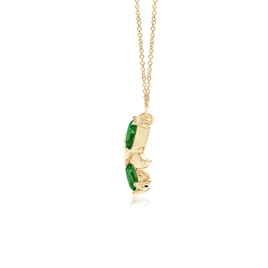 5x2.5mm AAA Nature Inspired Emerald Tree Branch Necklace in Yellow Gold product image