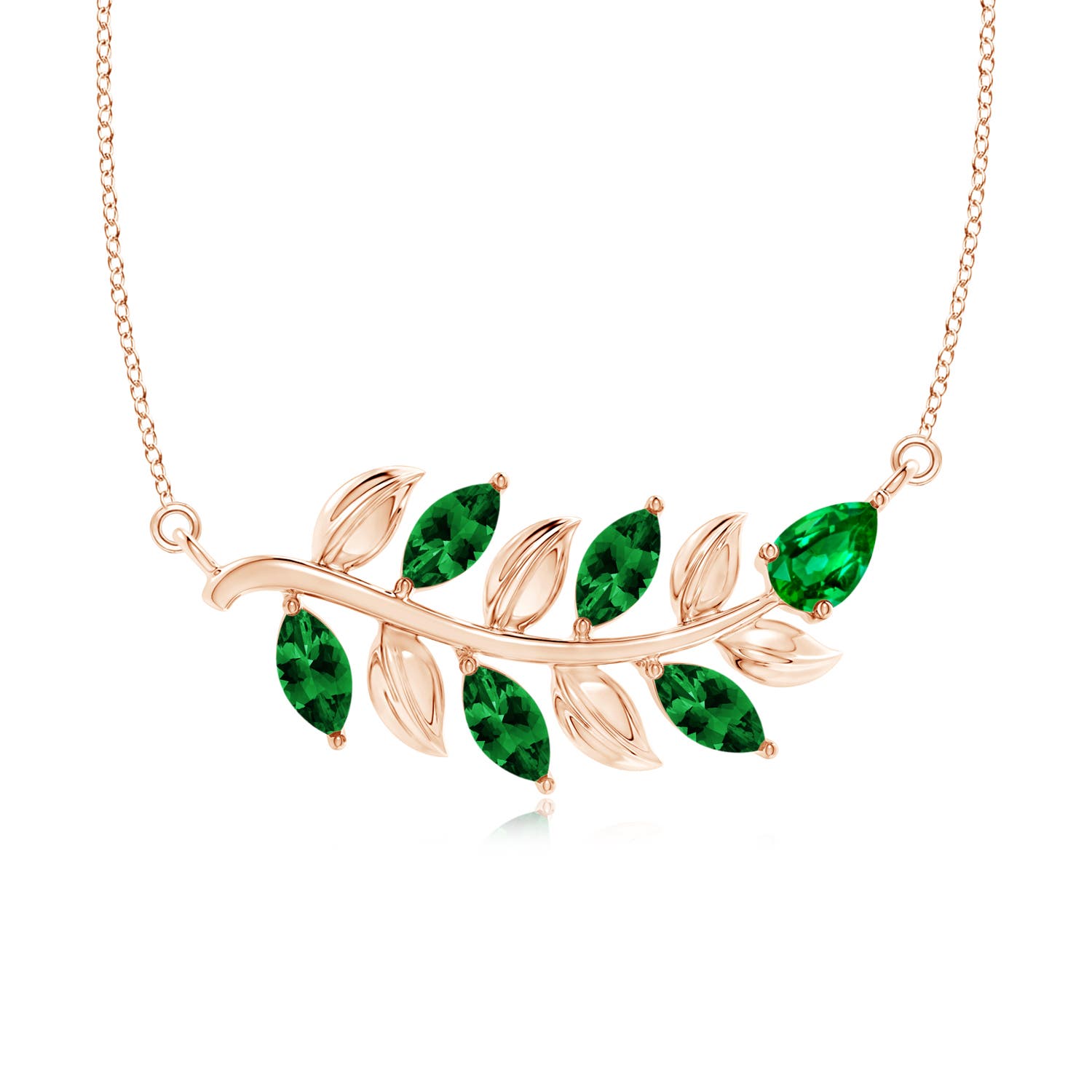 Image Representation of the Rose Gold Emerald Necklaces & Pendants