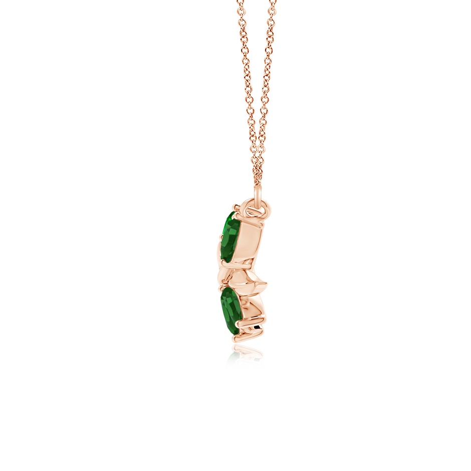5x2.5mm AAAA Nature Inspired Emerald Tree Branch Necklace in Rose Gold product image