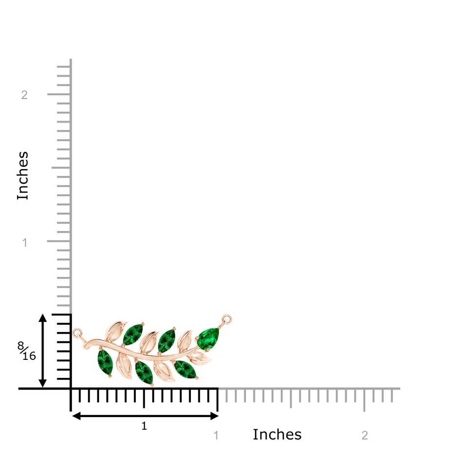 5x2.5mm AAAA Nature Inspired Emerald Tree Branch Necklace in Rose Gold product image
