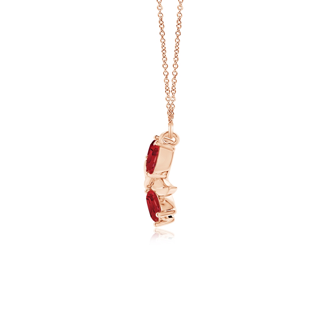 5x2.5mm AA Nature Inspired Ruby Tree Branch Necklace in Rose Gold Product Image