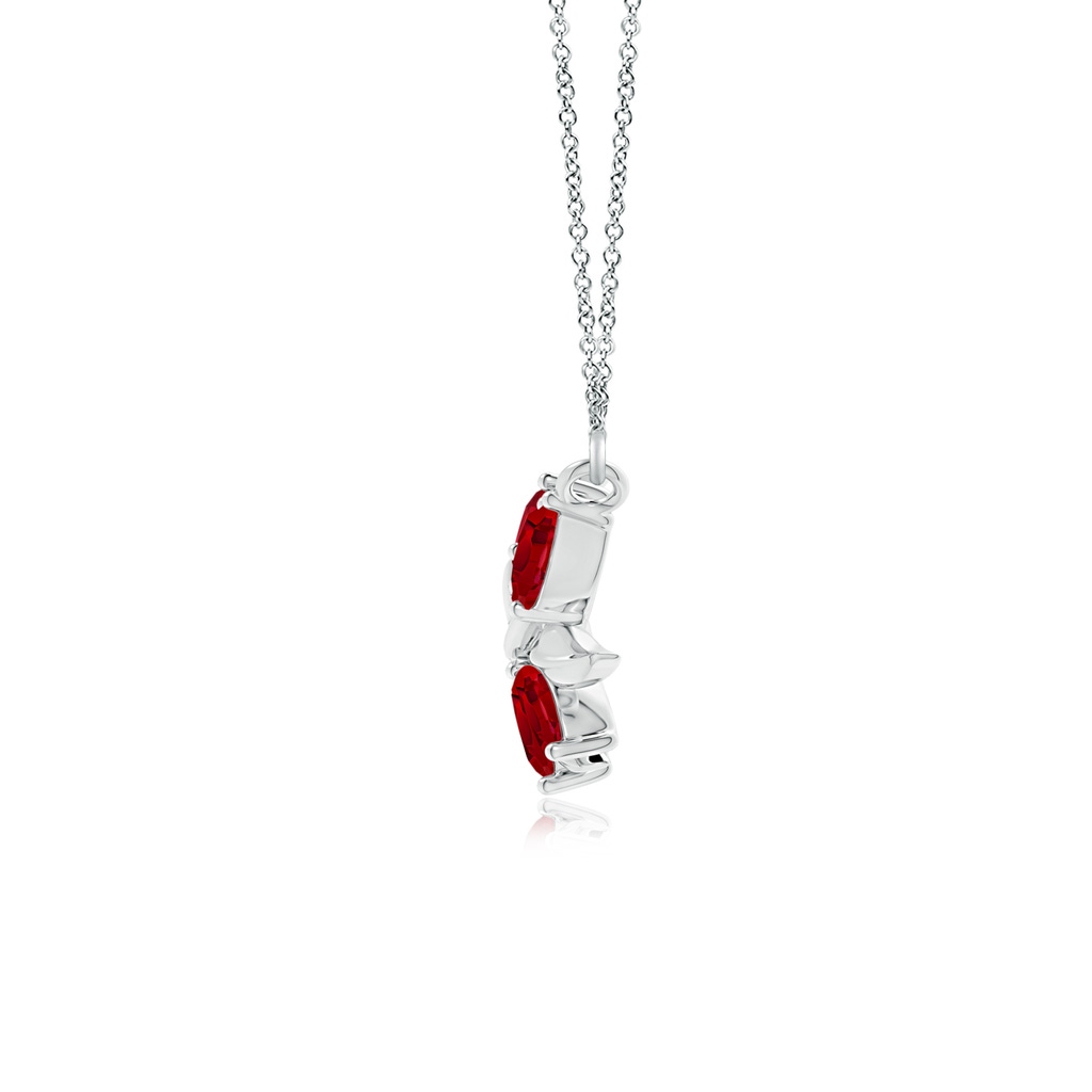 5x2.5mm AAA Nature Inspired Ruby Tree Branch Necklace in White Gold Product Image