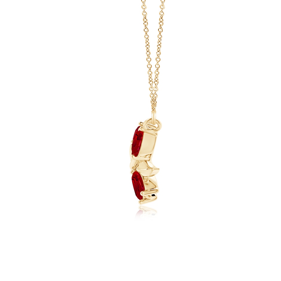 5x2.5mm AAA Nature Inspired Ruby Tree Branch Necklace in Yellow Gold product image