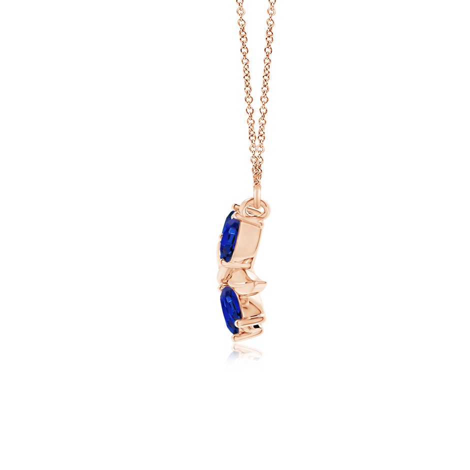 5x2.5mm AAA Nature Inspired Blue Sapphire Tree Branch Necklace in Rose Gold product image