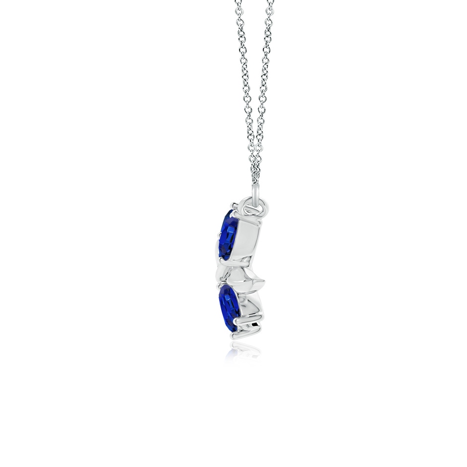 5x2.5mm AAA Nature Inspired Blue Sapphire Tree Branch Necklace in White Gold product image