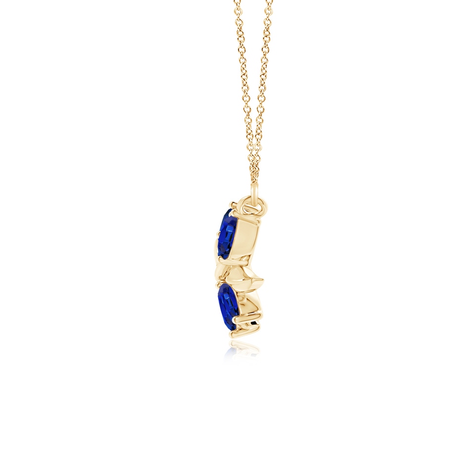 5x2.5mm AAA Nature Inspired Blue Sapphire Tree Branch Necklace in Yellow Gold product image