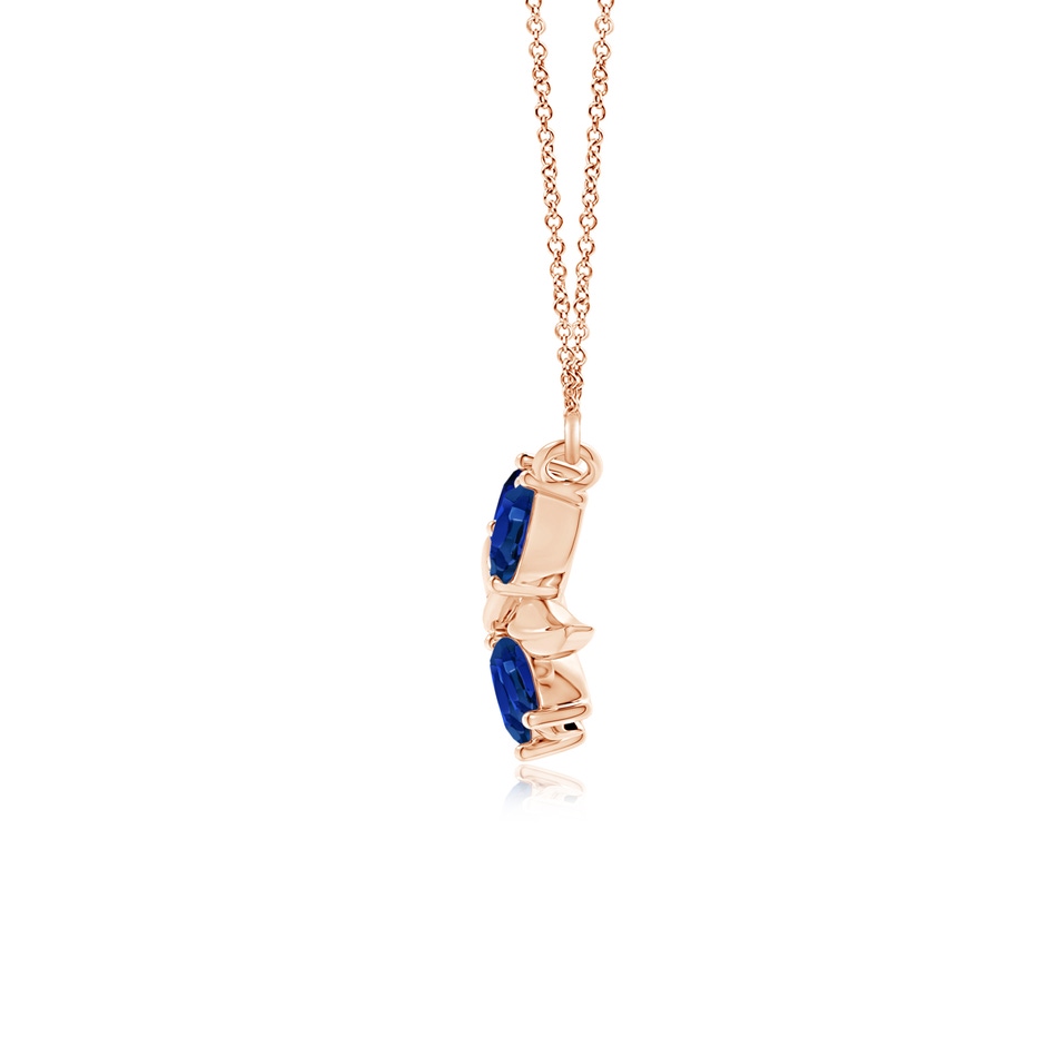 5x2.5mm AAAA Nature Inspired Blue Sapphire Tree Branch Necklace in Rose Gold product image