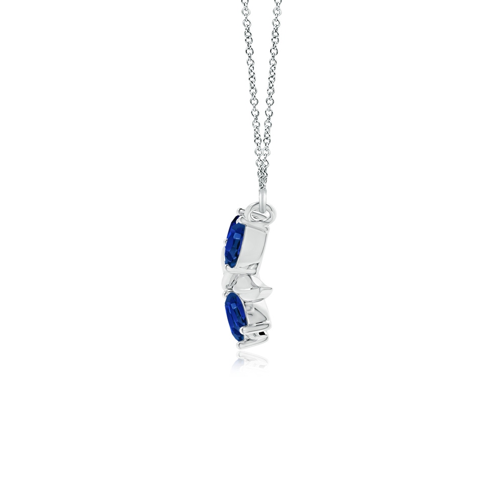5x2.5mm AAAA Nature Inspired Blue Sapphire Tree Branch Necklace in White Gold product image