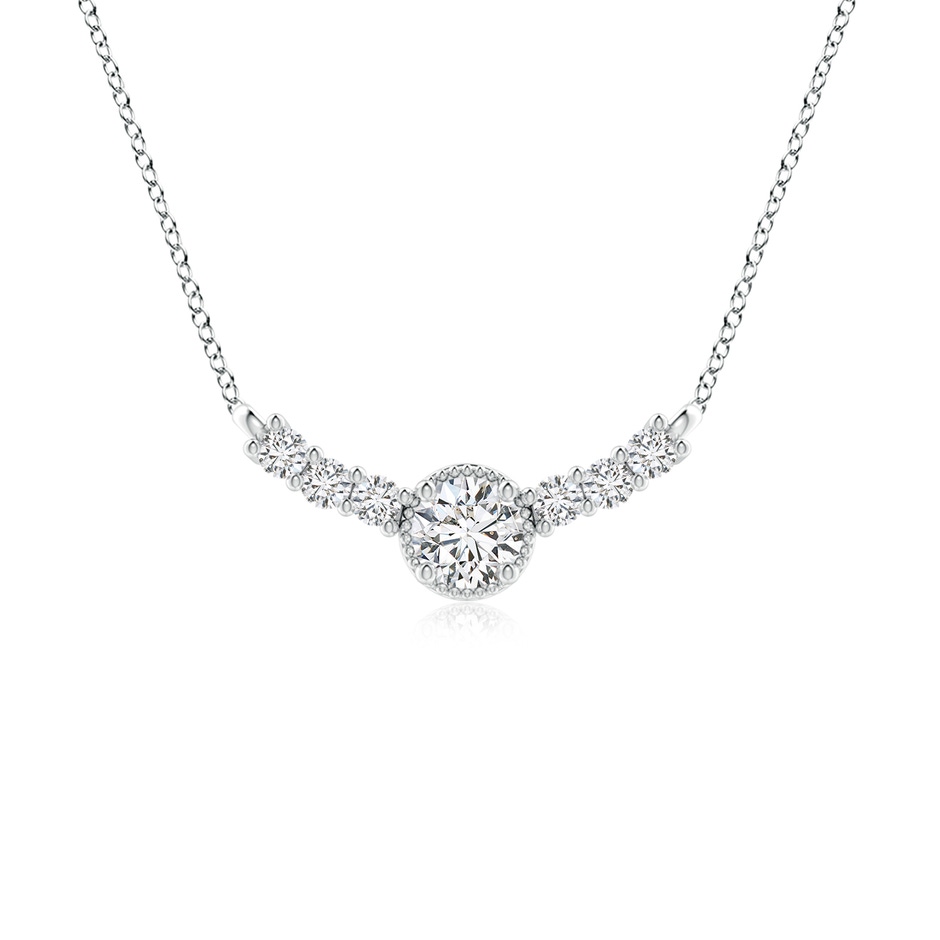 5.1mm HSI2 Vintage Inspired Diamond Curved Bar Pendant in White Gold 