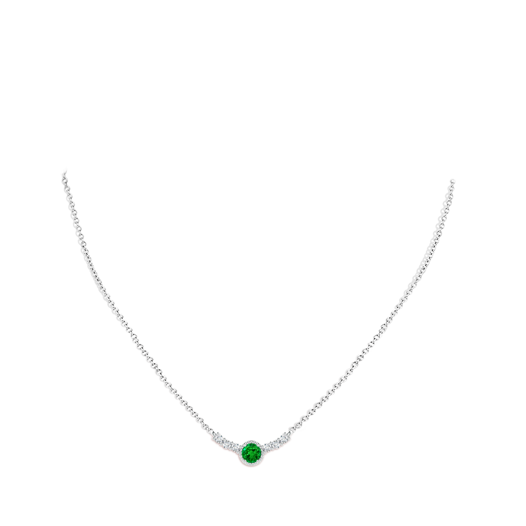 3.5mm AAAA Vintage Inspired Emerald and Diamond Curved Bar Pendant in P950 Platinum pen