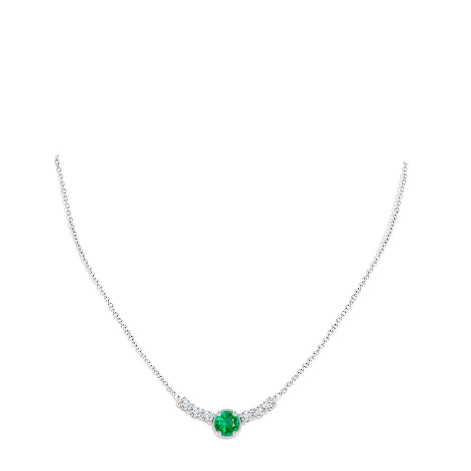 8mm AAA Vintage Inspired Emerald and Diamond Curved Bar Pendant in P950 Platinum pen