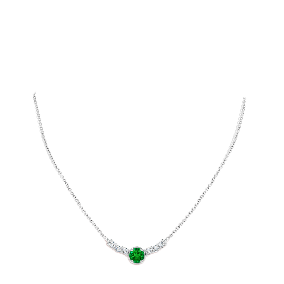 8mm AAAA Vintage Inspired Emerald and Diamond Curved Bar Pendant in S999 Silver pen