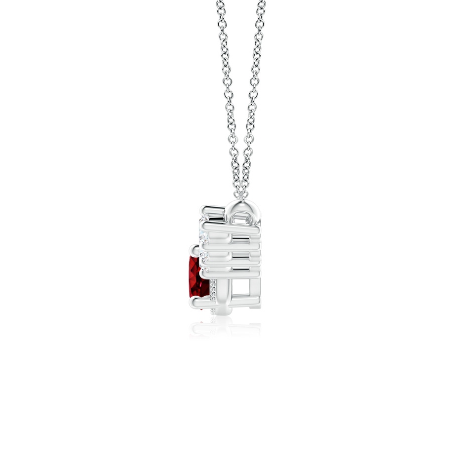 8mm AAAA Vintage Inspired Ruby and Diamond Curved Bar Pendant in S999 Silver side 199