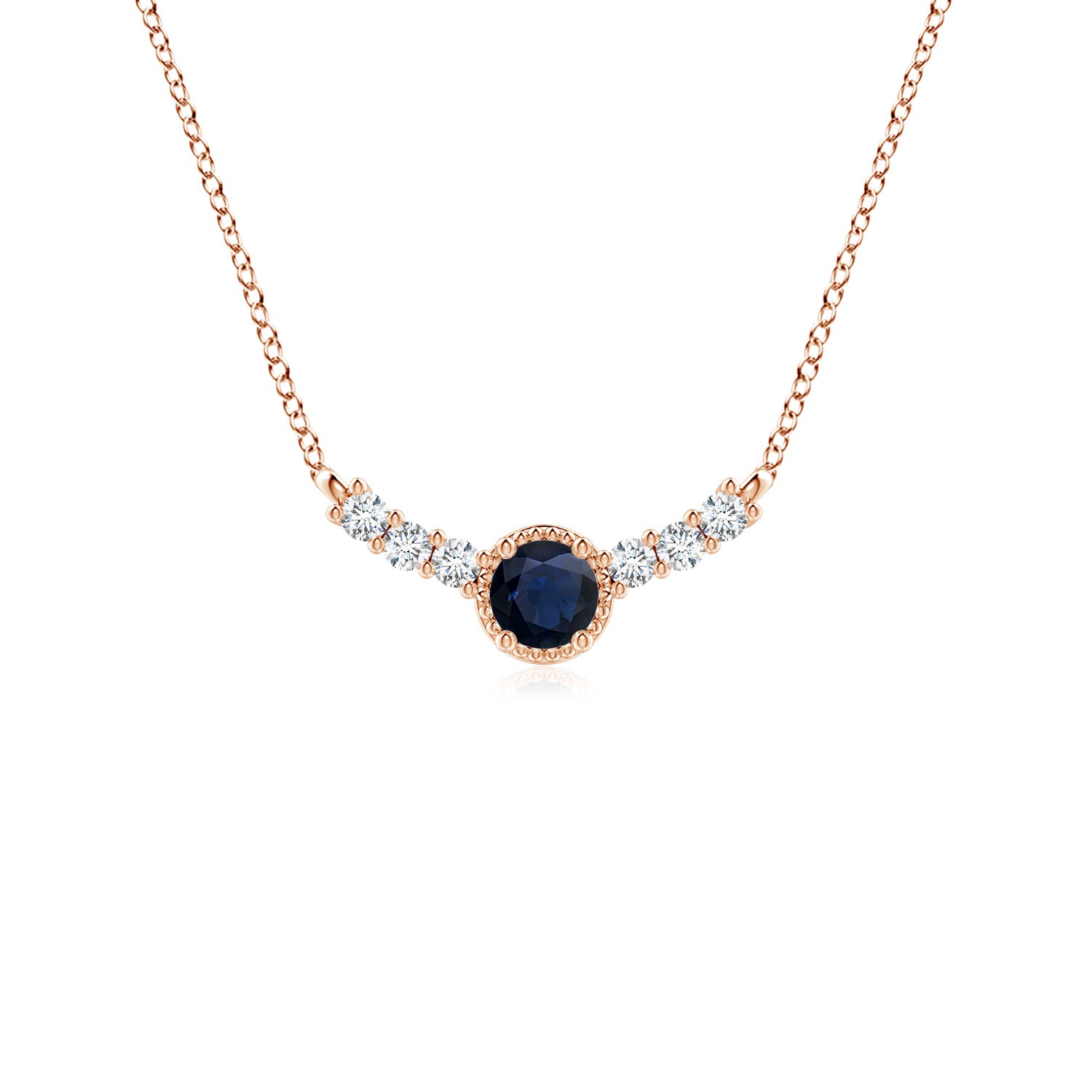 A - Blue Sapphire / 0.33 CT / 14 KT Rose Gold